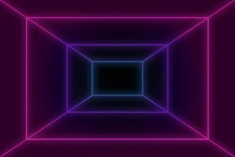 Glowing neon light. Background template. Retro video games, futuristic design Stock Illustration