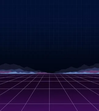 Glowing neon light. Background template. Retro video games, futuristic design Stock Illustration
