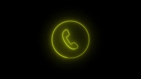 Glowing neon light call icon animation. calling concept icon .Glowing call .. Stock Footage 303553369