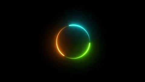 Glowing neon light circle animation on the black background. neon progress .. Stock Footage 294962713