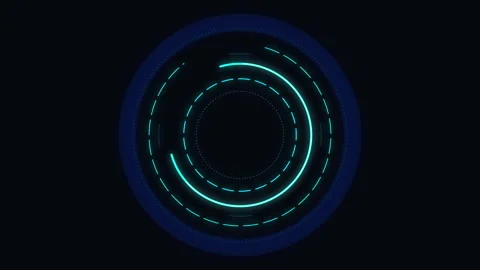 Glowing neon light circle animation on black background Vidéo 345628636
