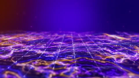 Glowing neon light connecting dot digital landscape background. Stock Footage 252131794