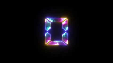 Glowing neon light digital number 0 (Zero). Neon two tone purple and blue l.. Stock Footage 295929174