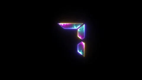 Glowing neon light digital number 7 (Seven). Neon two tone purple and blue .. Stock Footage 295929214
