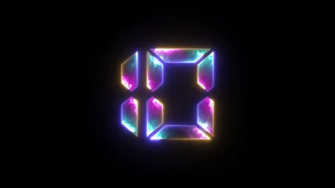 Glowing neon light digital number 10 (Ten). Neon two tone purple and blue l.. Stock Footage 295929238