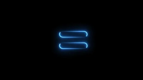 Glowing neon light equal sign animation equal icon symbol on black backgrou.. Stock Footage 309848240