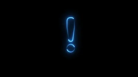 Glowing neon light Exclamation Mark sign animation At icon symbol on black .. Stock Footage 309868267