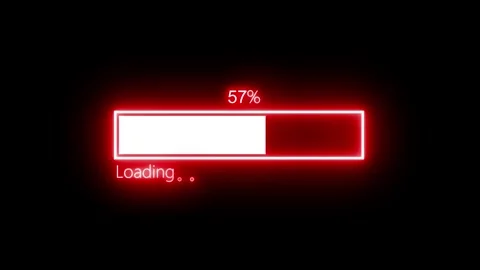 Glowing Neon Light Loading Bar Animation on Dark Background Stock Footage 318110538
