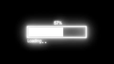 Glowing Neon Light Loading Bar Animation on Dark Background Video stock 318110550