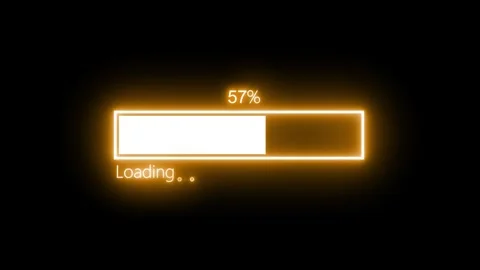 Glowing Neon Light Loading Bar Animation on Dark Background Stock Footage 318110566