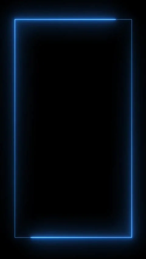 Glowing Neon Light Loop rectangle shape animation on black background. Neon effe Stock Footage 314993255