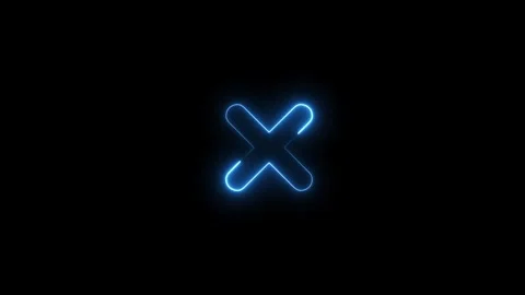 Glowing neon light multiply sign animation multiply icon symbol on black ba.. Stock Footage 309866046