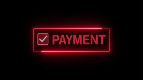 Glowing neon light payment button animation on transparent background. Secure on Stock Footage 313944467
