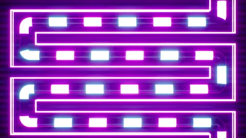Glowing Neon Light Pipe Line Stock Footage 265246376