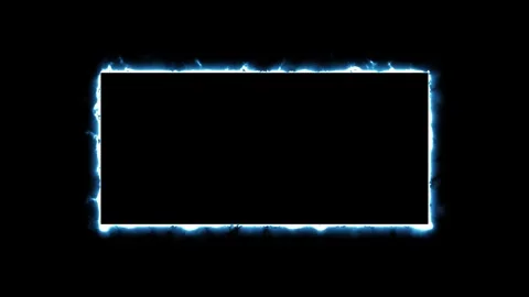 Glowing neon light rectangle frame animation isolated on black background Stock Footage 328305253