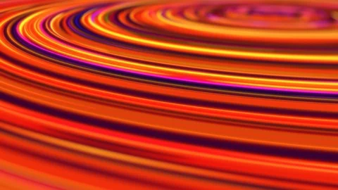 Glowing Neon Light Rings Circle Around Abstract Blurred Copyspace Stock Footage 124304533