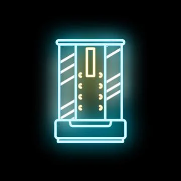 Glowing neon light shower cabin icon vector Stock Illustration