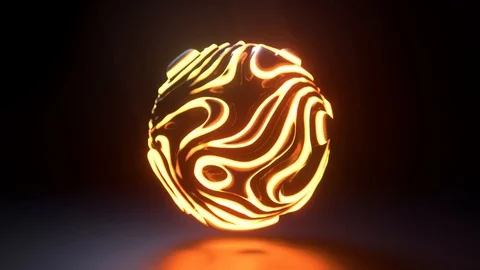 Glowing neon light sphere Stock Footage 107272126