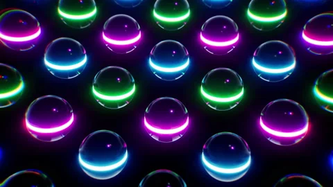 Glowing Neon Light Sphere VJ Loop Stock Footage 222837513