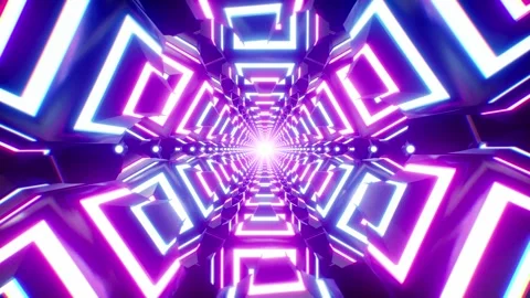 Glowing Neon Light Structure VJ Loop Video stock 265246579