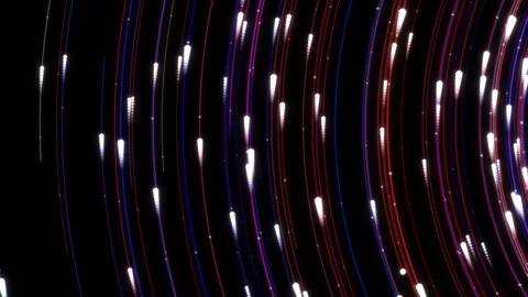 Glowing neon light trails in circular motion Stock Footage 340201253