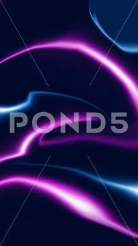 Glowing neon light trails on dark background PSD Template