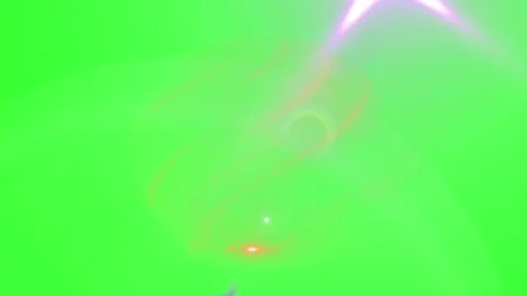 Glowing neon light trails on green screen with bright beams Stock Footage 337603202