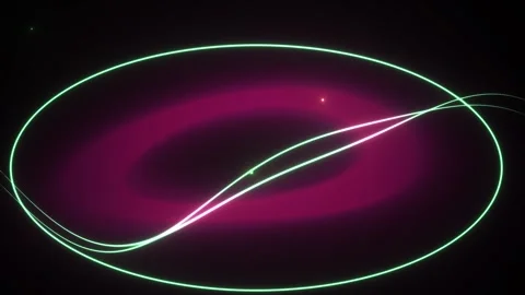Glowing neon light trails in oval. Stock Footage 335360282