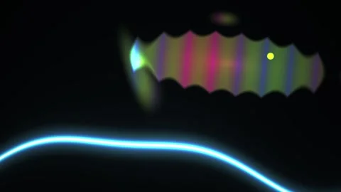 Glowing neon light wave forms with colorful patterns. 库存影片 337469342