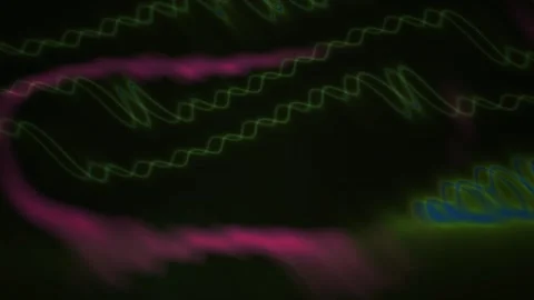 Glowing Neon Light Wave Patterns Black. Stock Footage 334188632
