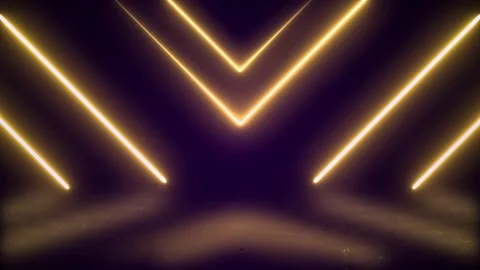 Glowing Neon Light Yellow Patterns. Stock Footage 332106520
