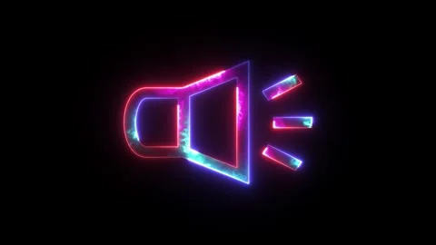 Glowing neon lighting icon animated background. Abstract symbol icon Stock Footage 293554874