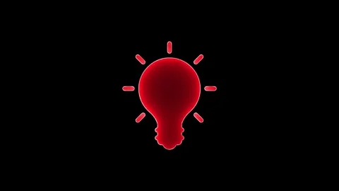 Glowing neon lightning bulb icon. Neon light blub icon animated, Innovation.. Stock Footage 304026951