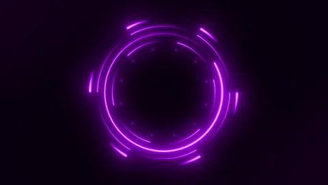Glowing neon lights circlebackground. loop Stock Footage 317535722