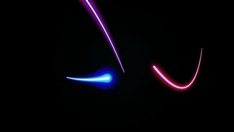 Glowing neon lights over a dark, black background Stock Footage 331644014