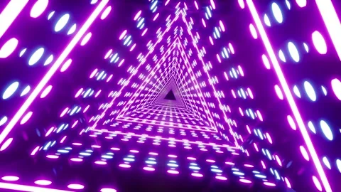 Glowing Neon Lights Triangle Background VJ Loop 動画素材 265249565