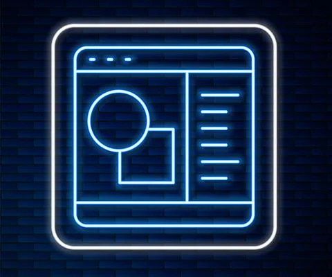 Glowing neon line 3D printer software icon isolated on brick wall background. 3d Stock Illustration