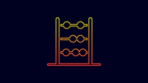 Glowing neon line Abacus icon isolated on blue background. Traditional counting Stock Footage 227201577