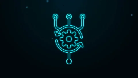 Glowing neon line Algorithm icon isolated on black background. Algorithm symbol Stock-Footage 139443685