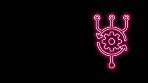 Glowing neon line Algorithm icon isolated on black background. Algorithm symbol Stock-Footage 140762851