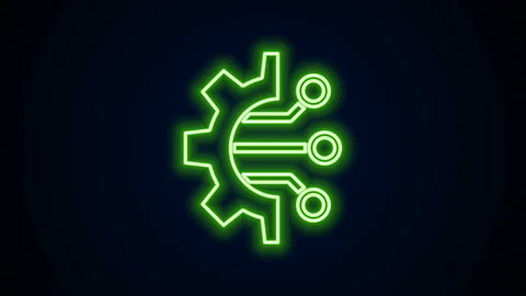 Glowing neon line Algorithm icon isolated on black background. Algorithm symbol Stock-Footage 142173569