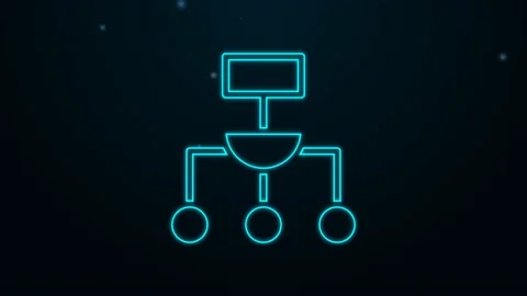 Glowing neon line Algorithm icon isolated on black background. Algorithm symbol Stock Footage 159349931