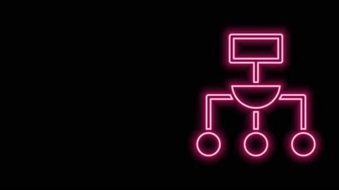 Glowing neon line Algorithm icon isolated on black background. Algorithm symbol Stock Footage 159349935