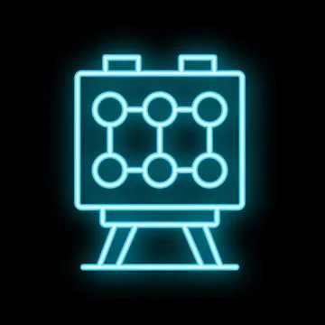 Glowing neon line algorithm icon isolated on a black background vector illu.. Stock Illustration