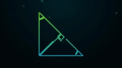 Glowing neon line Angle bisector of a triangle icon isolated on black background Stock Footage 154731392