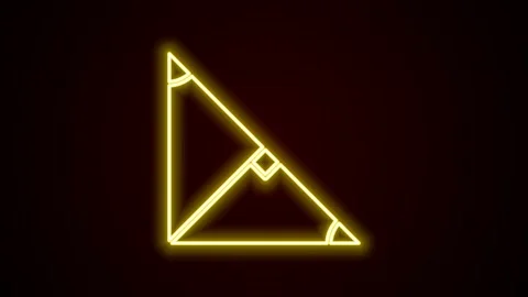 Glowing neon line Angle bisector of a triangle icon isolated on black background Stock Footage 154731397