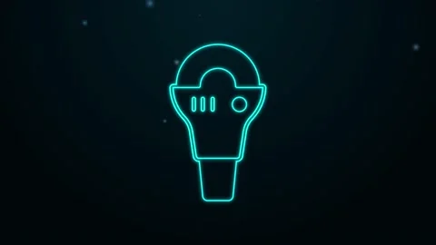 Glowing neon line Angle grinder icon isolated on black background. 4K Video Stock Footage 155475483