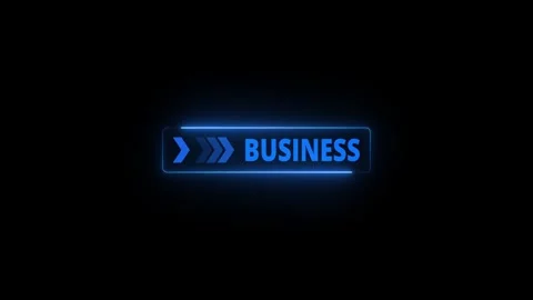 Glowing neon line animation pointing towards business button in looping wit.. Stock Footage 340179381