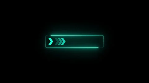 Glowing neon line animation pointing towards hud button in looping with bla.. Stock Footage 340179385