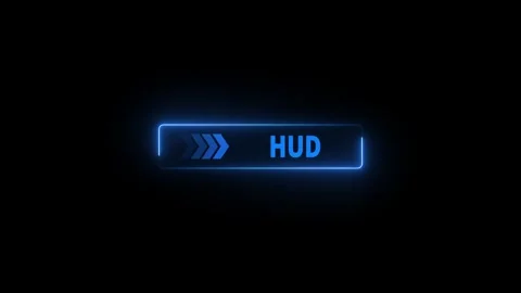 Glowing neon line animation pointing towards hud button in looping with bla.. Stock Footage 340179387